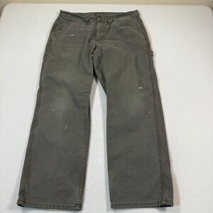 CE‎ Schmidt Carpenter Pants 34x34 Gray Canvas Lined Straight Leg Jeans